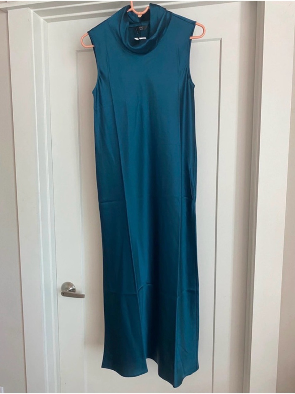 LESET Teal Sleeveless Cowl-Neck Maxi Dress